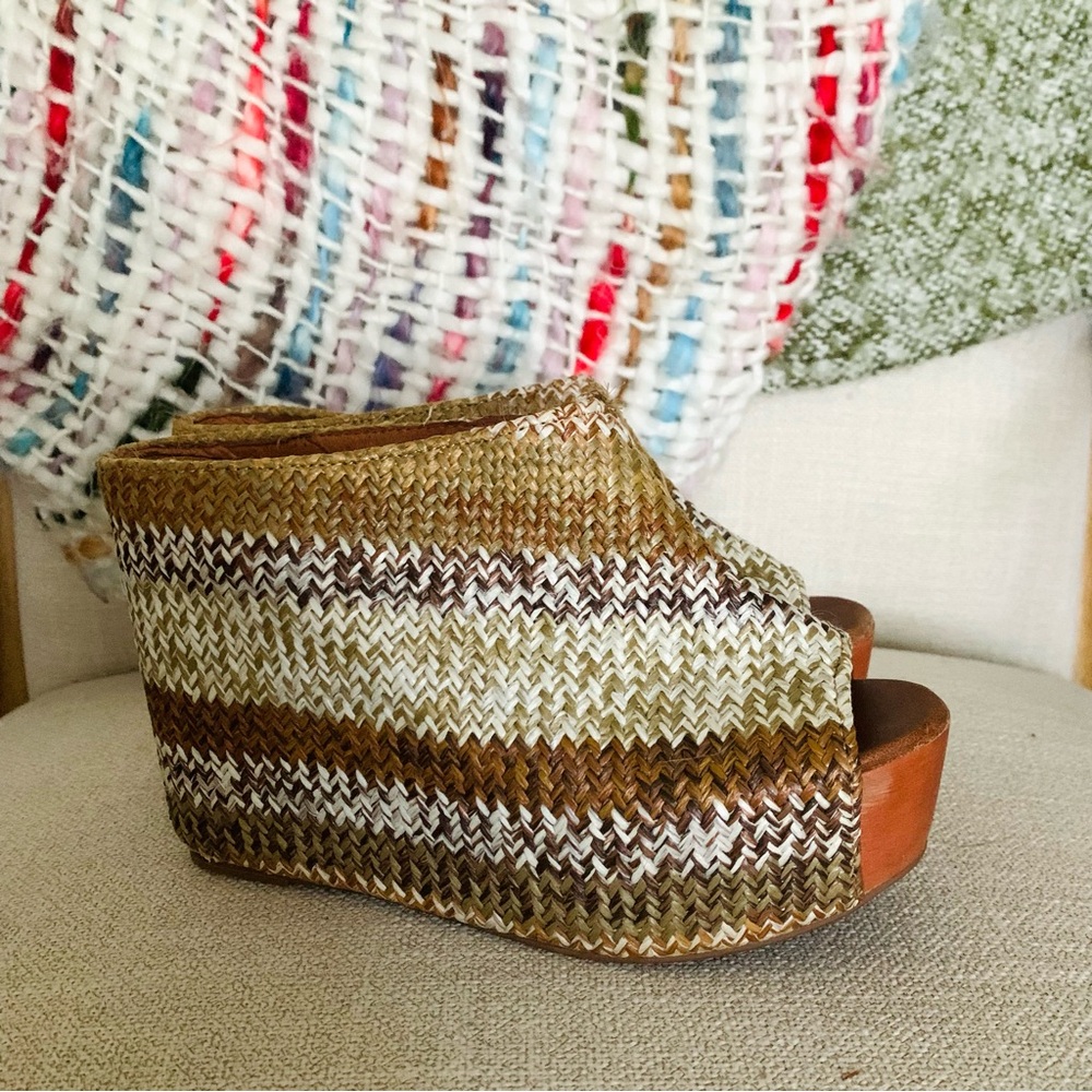 Jeffrey Campbell virgo wedge platform sandals 6.5